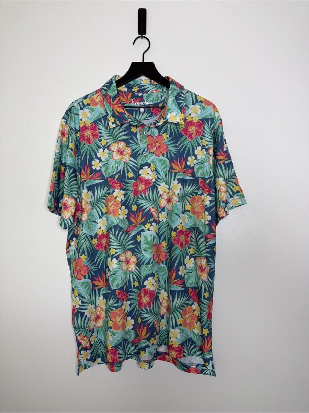 Chubbies Floral Print Polo Shirt Size Xxl